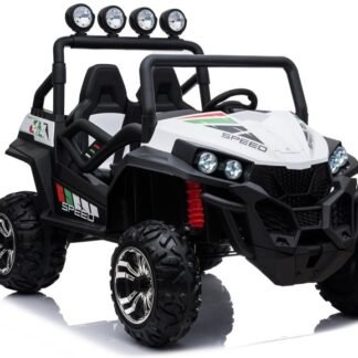 Coche eléctrico infantil Buggy RSX2,4WD, color blanco 4x4, mando RC - INDA718-LE-20313